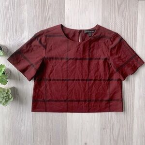 BANANA REPUBLIC plaid short sleeve crop top size XSP